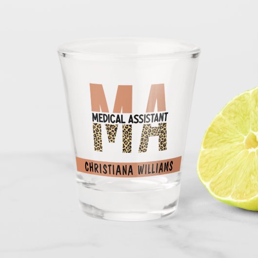 MA医療カスタムアシスタントLeopardプリント ショットグラス (正面)
