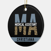 MA医療カスタムアシスタントLeopardプリント セラミックオーナメント (左)