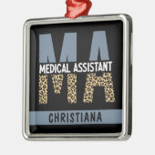 MA医療カスタムアシスタントLeopardプリント メタルオーナメント (左)