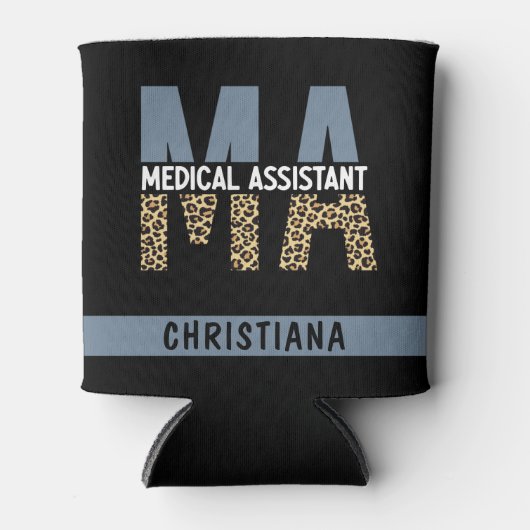 MA医療カスタムアシスタントLeopardプリント 缶クーラー (正面)