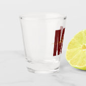 MA パーソナライズされた Masters of Artsマルーン&金ゴールド ショットグラス (左)