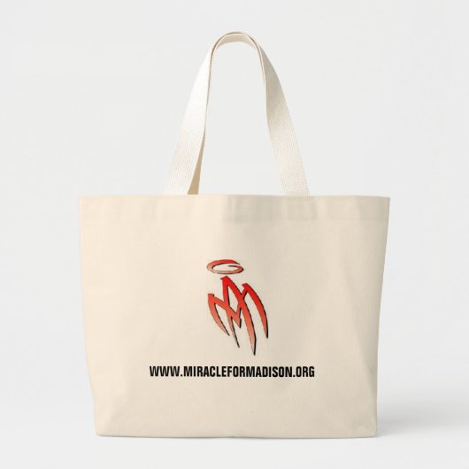 MA -ロゴ、WWW.MIRACLEFORMADISON.ORG ラージトートバッグ (正面)