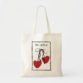 Ma Chérie Romantic Tote Bag | Minimal Heart Cherry トートバッグ