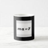 ma=F ニュートンの運動の第2法則 物理学 マグカップ | 科学 コーヒーカップ (中央)