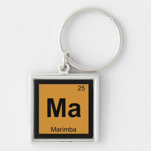 Ma - Marimba Music Chemistry Periodic Table Symbol キーホルダー (正面)