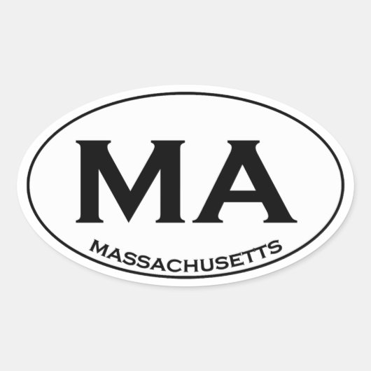 MA - Massachusetts USA Oval Logo 楕円形シール (正面)