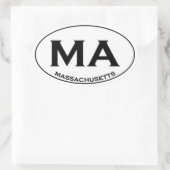MA - Massachusetts USA Oval Logo 楕円形シール (バッグ)