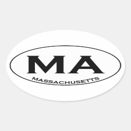MA - Massachusetts USA Oval Logo 楕円形シール