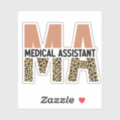 MA Medical Assistant Leopard Print シール (シート)