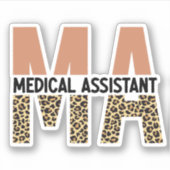 MA Medical Assistant Leopard Print シール (正面)