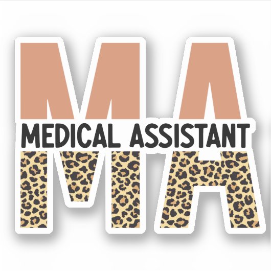 MA Medical Assistant Leopard Print シール (正面)