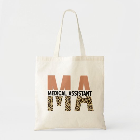 MA Medical Assistant Leopard Print トートバッグ (正面)