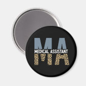 MA Medical Assistant Leopard Print マグネット (正面/裏面)