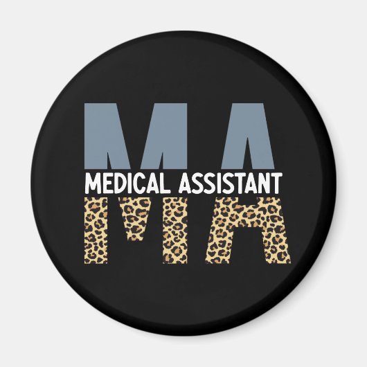MA Medical Assistant Leopard Print マグネット (正面)