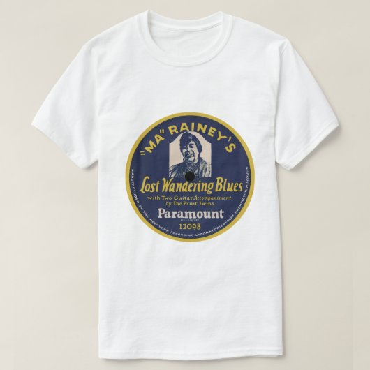 Ma Raineyは"さまよいます失った青"パラマウント Tシャツ (デザイン正面)