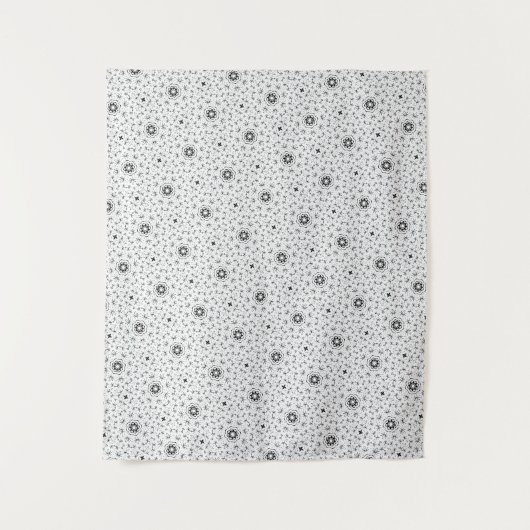 Maacah001 B&W抽象芸術ドードル タペストリー (正面)