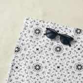 Maacah001 B&W抽象芸術ドードル ビーチタオル (インサイチュ)