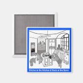 Maagnet: Wheaten Terrier: "ストーブでスタッド" マグネット (正面/裏面)