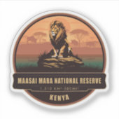 Maasai Mara , National Reserve , Majestic Lion  シール (正面)