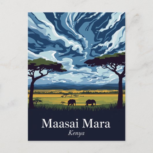 Maasai Mara Twilight Safari ポストカード (正面)
