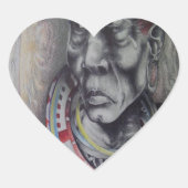 Maasai Mother & Child with Lion Artプリント/グラフィック ハートシール (正面)