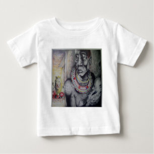 Maasai Mother & Child with Lion Artプリント/グラフィック ベビーTシャツ
