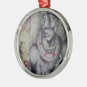 Maasai Mother & Child with Lion Artプリント/グラフィック メタルオーナメント (左)