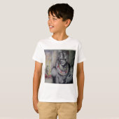 Maasai Mother & Child with Lion Artプリント/グラフィック Tシャツ (正面フル)