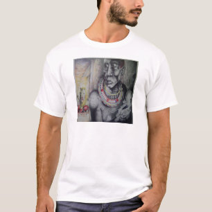 Maasai Mother & Child with Lion Artプリント/グラフィック Tシャツ