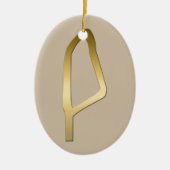 Maatのエジプト人の記号の羽 セラミックオーナメント (正面)