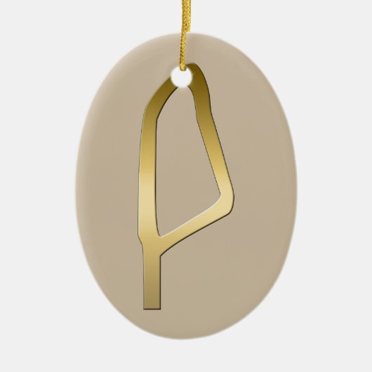 Maatのエジプト人の記号の羽 セラミックオーナメント (正面)