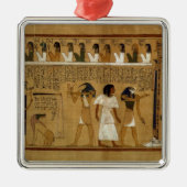 Maatの羽に対するハートの重量を量ること メタルオーナメント (正面)