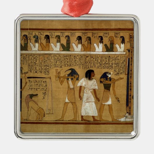 Maatの羽に対するハートの重量を量ること メタルオーナメント (正面)