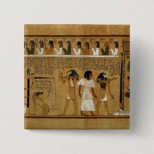 Maatの羽に対するハートの重量を量ること 缶バッジ (正面)