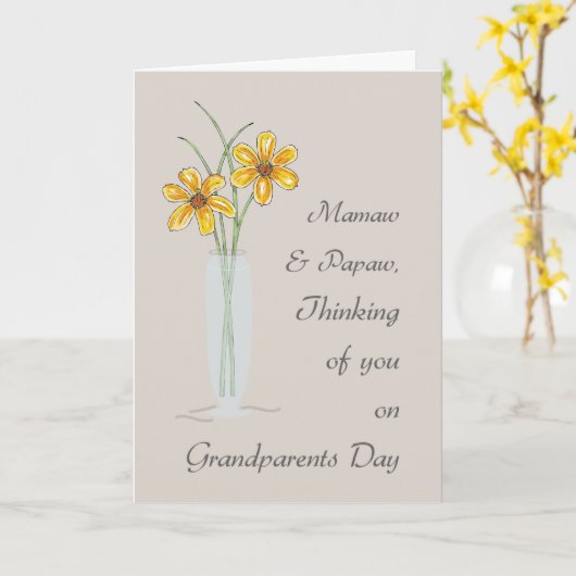 MaawとPapaw祖父母の日考えるの皆さん カード (黄色い花)