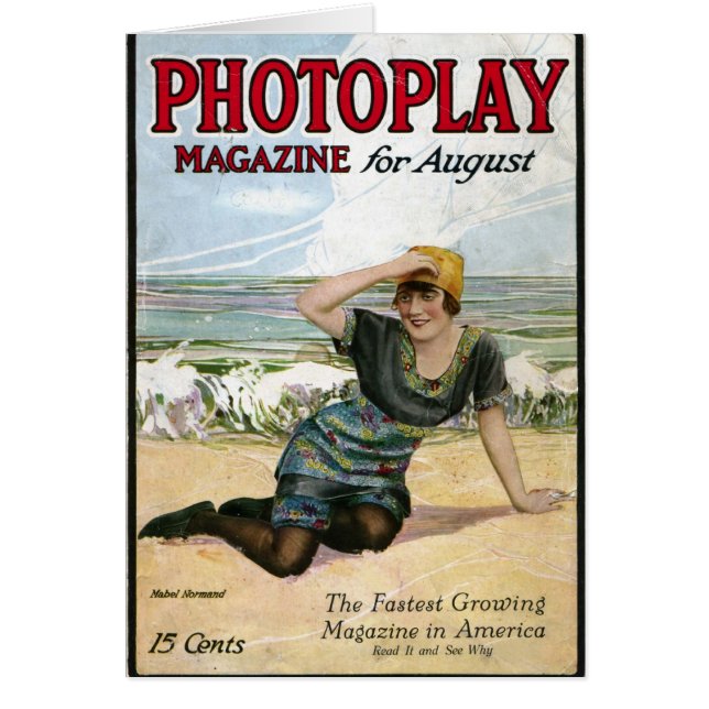 Mabel Normandの1915年のヴィンテージの雑誌カバーカード (正面)