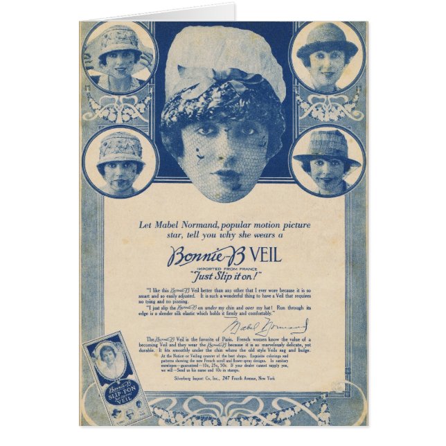 Mabel Normand 1918のベール広告 (正面)