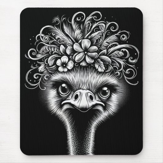 "Mable the Ostrich" Artistic Mouse Pad  マウスパッド (正面)