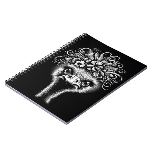 "Mable the Ostrich" Artistic Spiral Notebook ノートブック (左側)