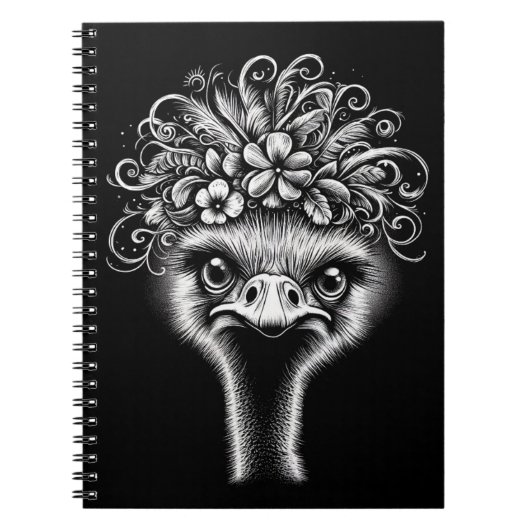 "Mable the Ostrich" Artistic Spiral Notebook ノートブック (正面)