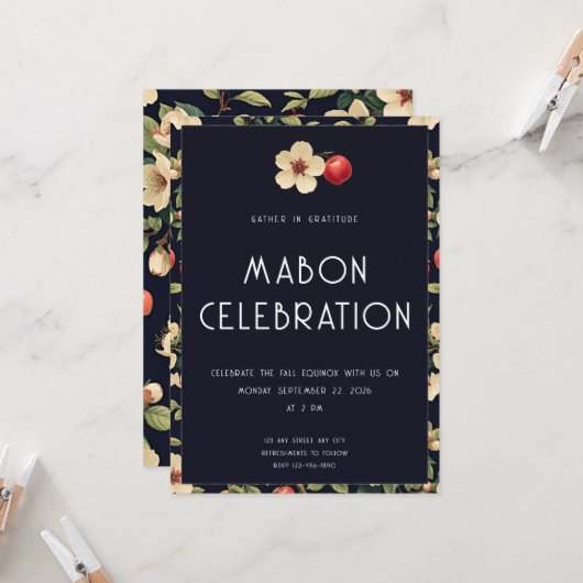 Mabon|秋|ヨーロッパ伝統の祭事年間行事案内状 招待状 (正面/裏面インサイチュ)