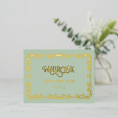 Mabrookあいさつ結婚したき 箔シーズンポストカード (立ち正面)