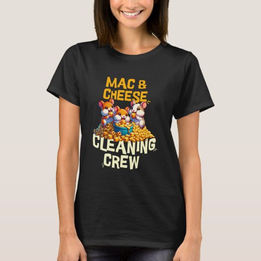macおもしろい・チーズハムスター清掃員 tシャツ (正面)