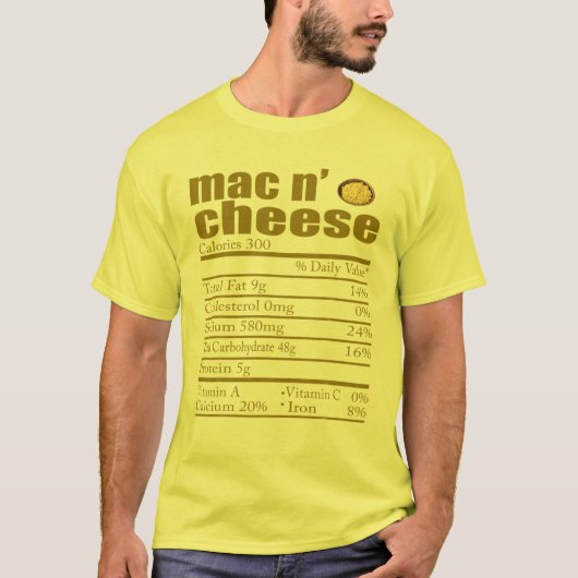 macとおもしろいチーズの栄養事実感謝祭 tシャツ (正面)