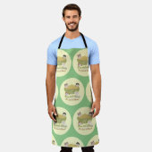 Macとチーズお願いレトロキッドおもしろいパターン エプロン (着用した状態)