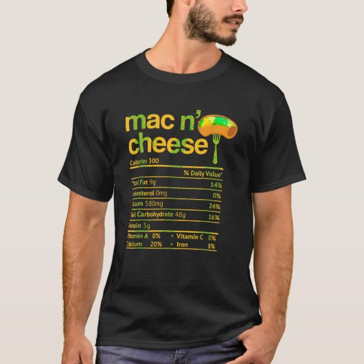 Macとチーズの栄養おもしろい感謝祭MacN Tシャツ (正面)