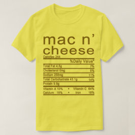 macとチーズの栄養事実ラベル tシャツ