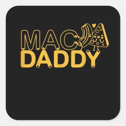 Macとチーズの栄養感謝おもしろいMac スクエアシール (正面)