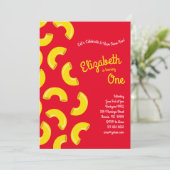 Macとチーズキッド1st誕生日パーティーマカロニ 招待状 (スタンド正面)