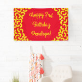 Macとチーズキッド1st誕生日パーティーマカロニ 横断幕 (インサイチュ)